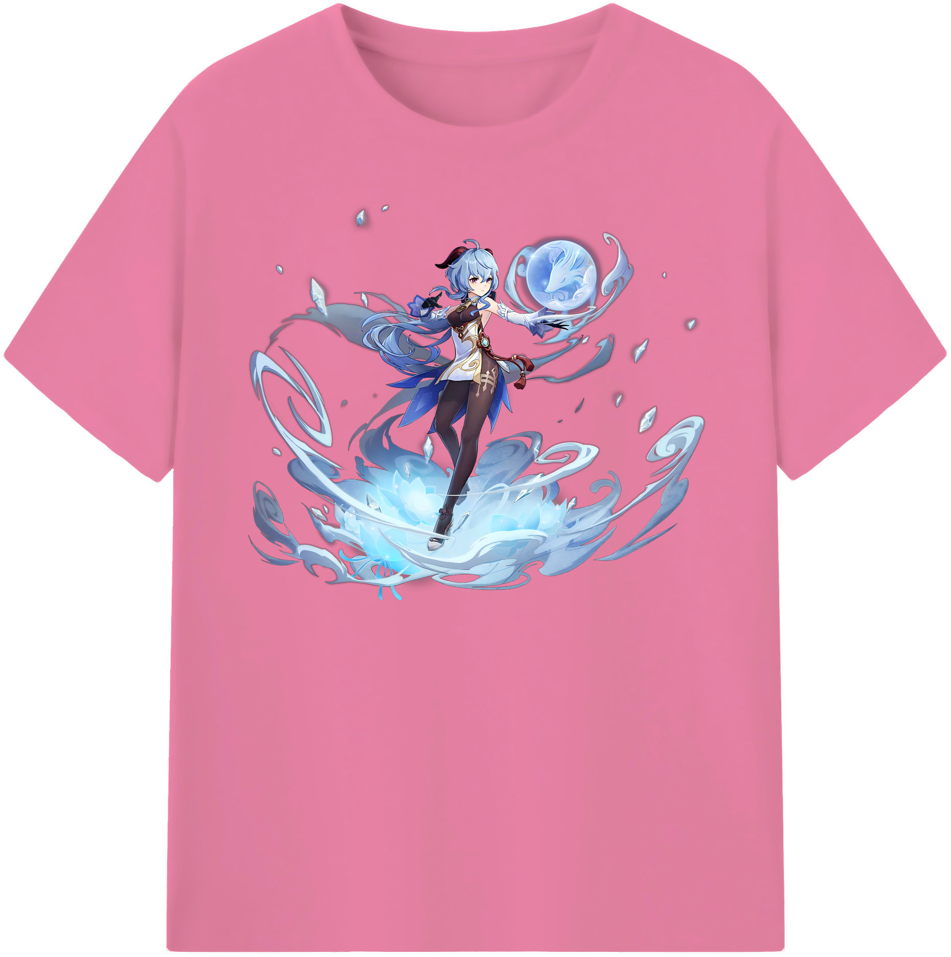 げんし神 甘雨 かんう genshin Ganyu 綿100％半袖Tシャツ（フロントプリント）